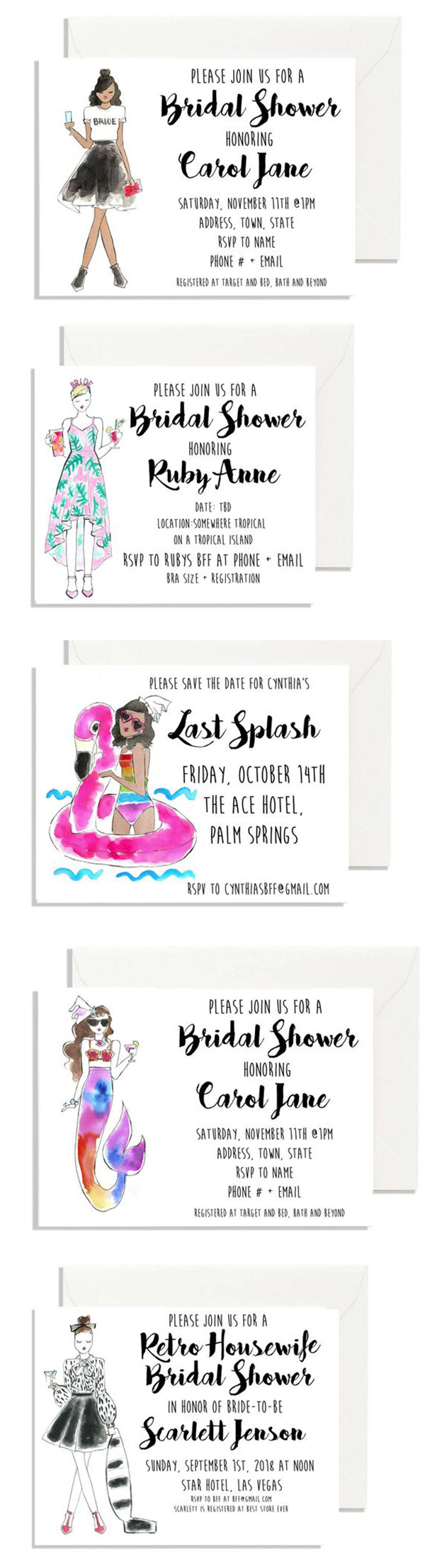 semi-custom Bridal Fashion Stationery Girls