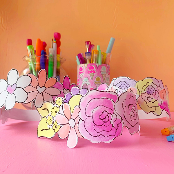 Paper Flower Crowns | Tween Girl Fashion Coloring book