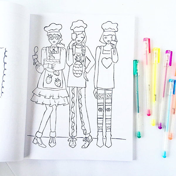 fashion coloring book for tweens on being kind