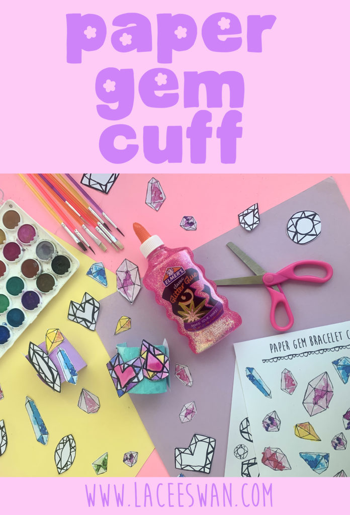 paper gem cuff craft for tweens