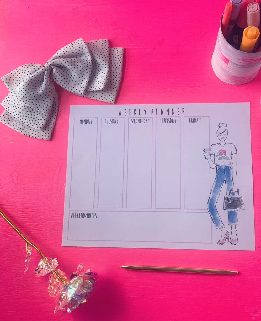 Free Printable Fashion Weekly Planner | Lacee Swan